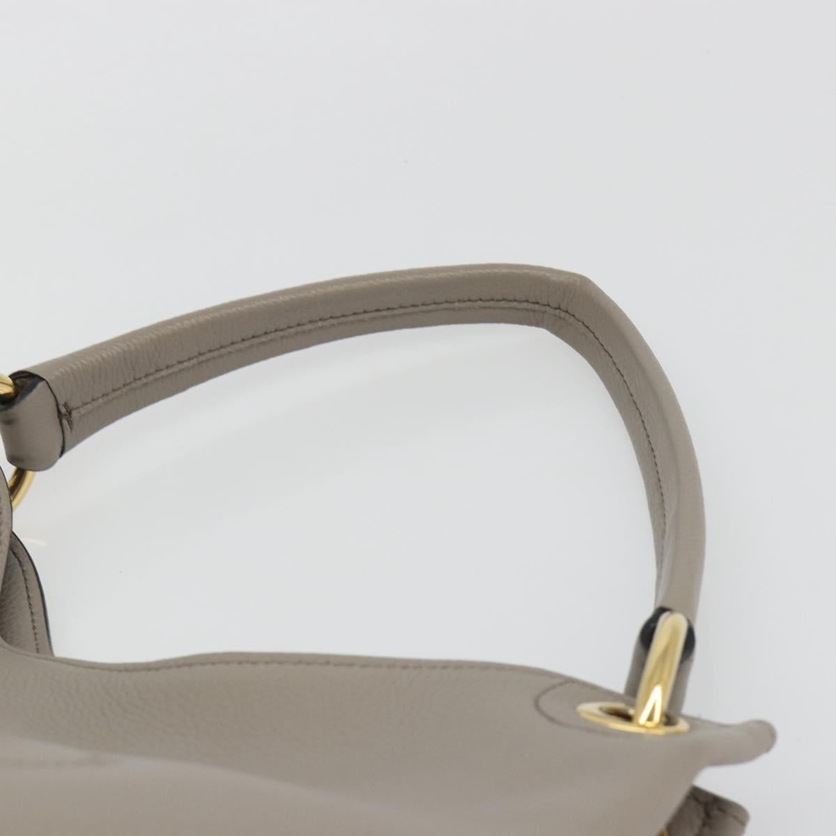 PRADA Shoulder Bag Leather Gray Gold 1BC051 Auth yk20522SAV