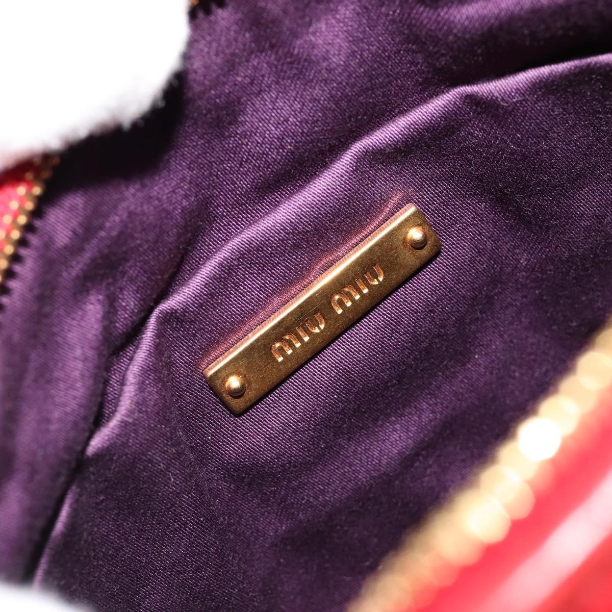 Miu Miu Matelasse Shoulder Bag Leather Red Gold Auth yk20524V