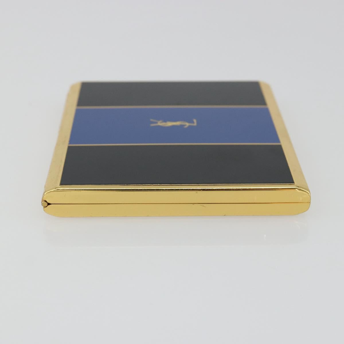 SAINT LAURENT Cigarette Case metal Gold Tone Auth yk20525