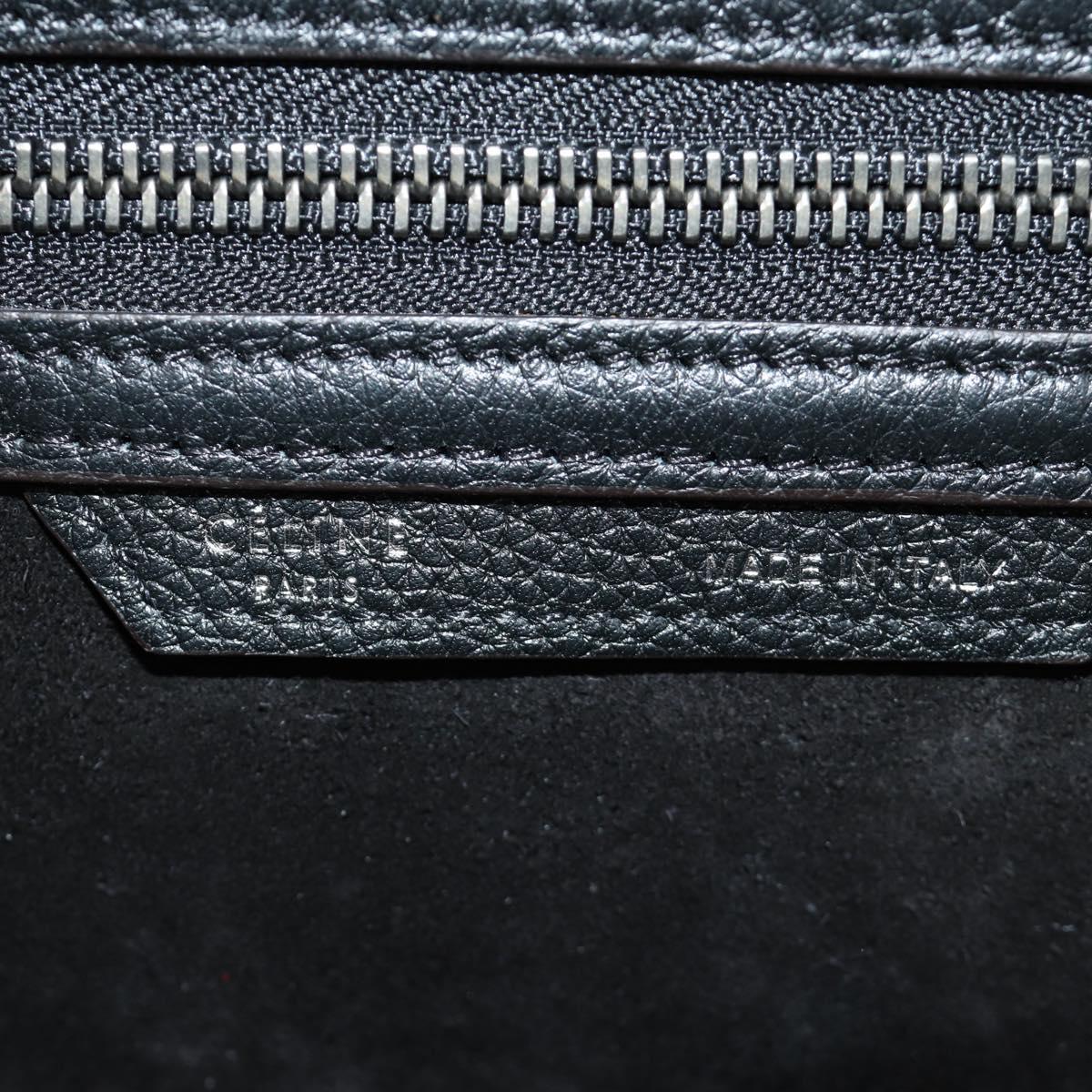 CELINE Luggage Mini Shopper Hand Bag Leather Black Silver Auth yk20526SAM