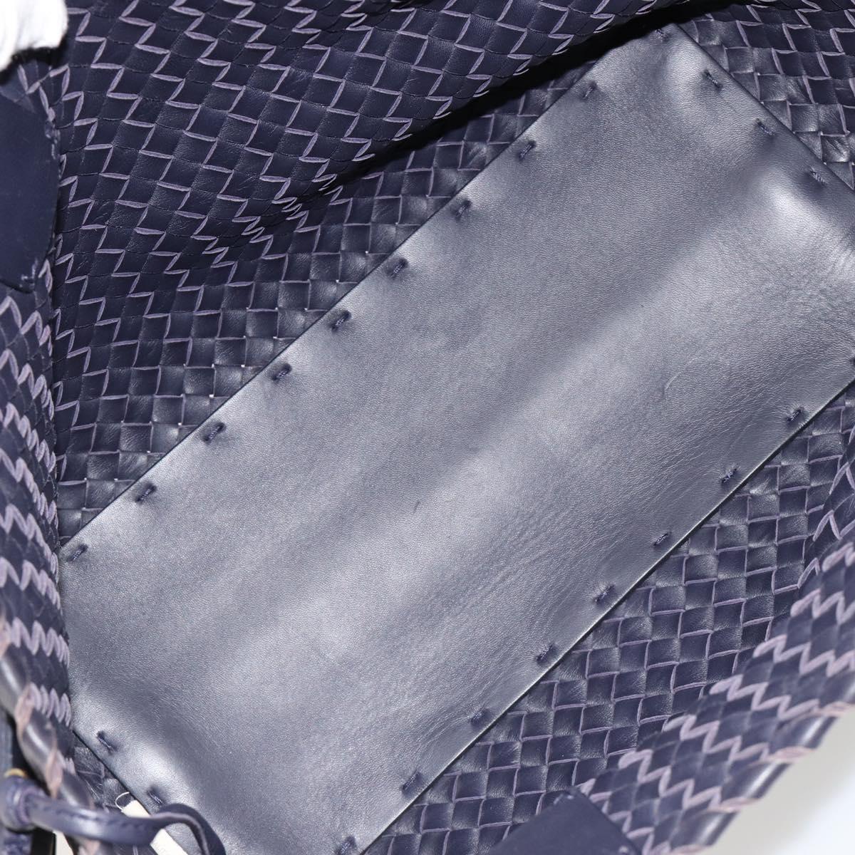 BOTTEGA VENETA INTRECCIATO Cabas PM Hand Bag Leather Purple Gold Auth yk20527SAV