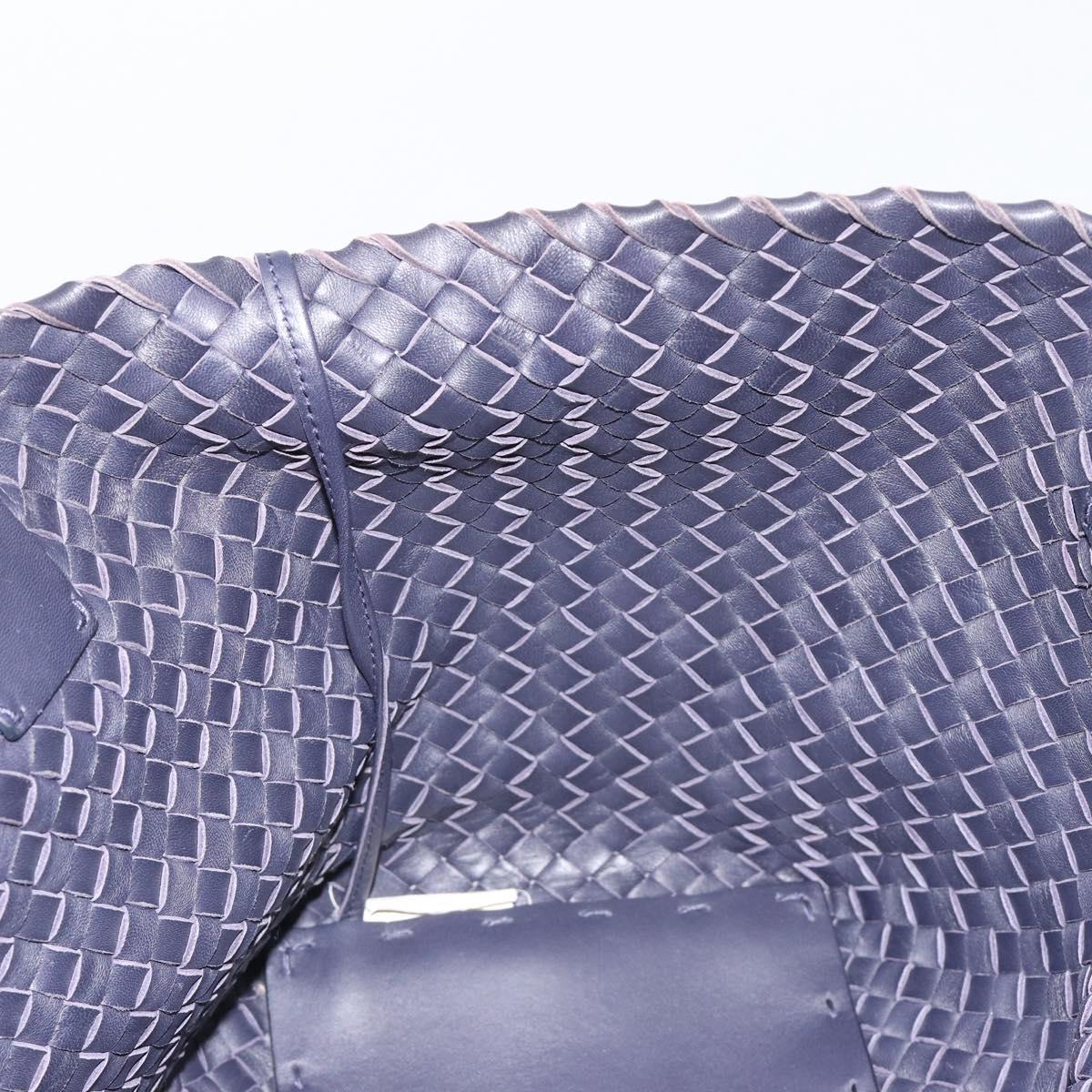 BOTTEGA VENETA INTRECCIATO Cabas PM Hand Bag Leather Purple Gold Auth yk20527SAV