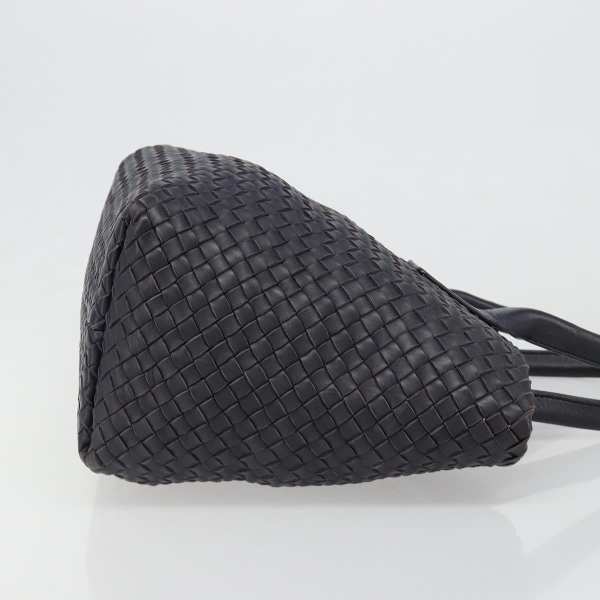 BOTTEGA VENETA INTRECCIATO Cabas PM Hand Bag Leather Purple Gold Auth yk20527SAV