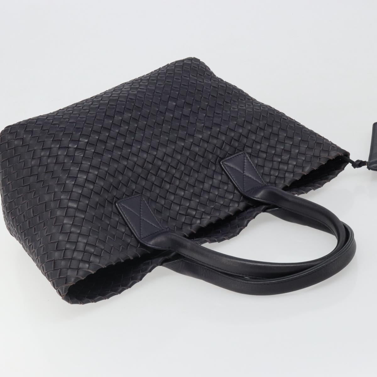 BOTTEGA VENETA INTRECCIATO Cabas PM Hand Bag Leather Purple Gold Auth yk20527SAV