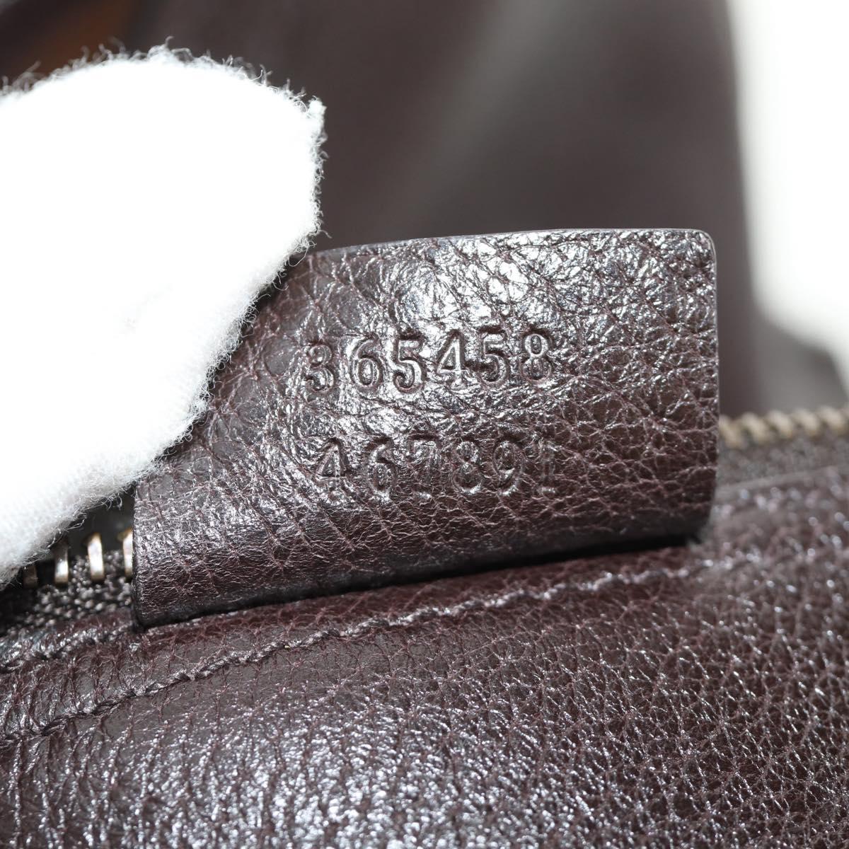 GUCCI New Jackie Web Sherry Line Bag Leather Brown Gold 365458 Auth yk20531SAM