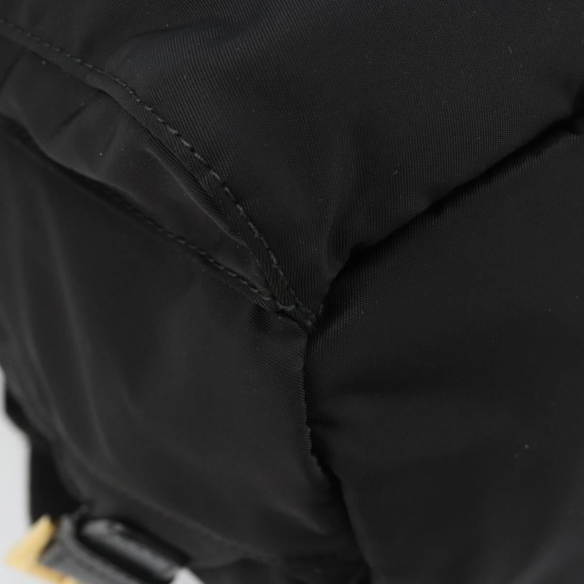 PRADA Backpack Nylon Black Gold Auth yk20532SAV
