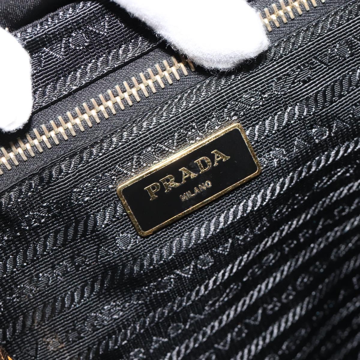 PRADA Backpack Nylon Black Gold Auth yk20532SAV