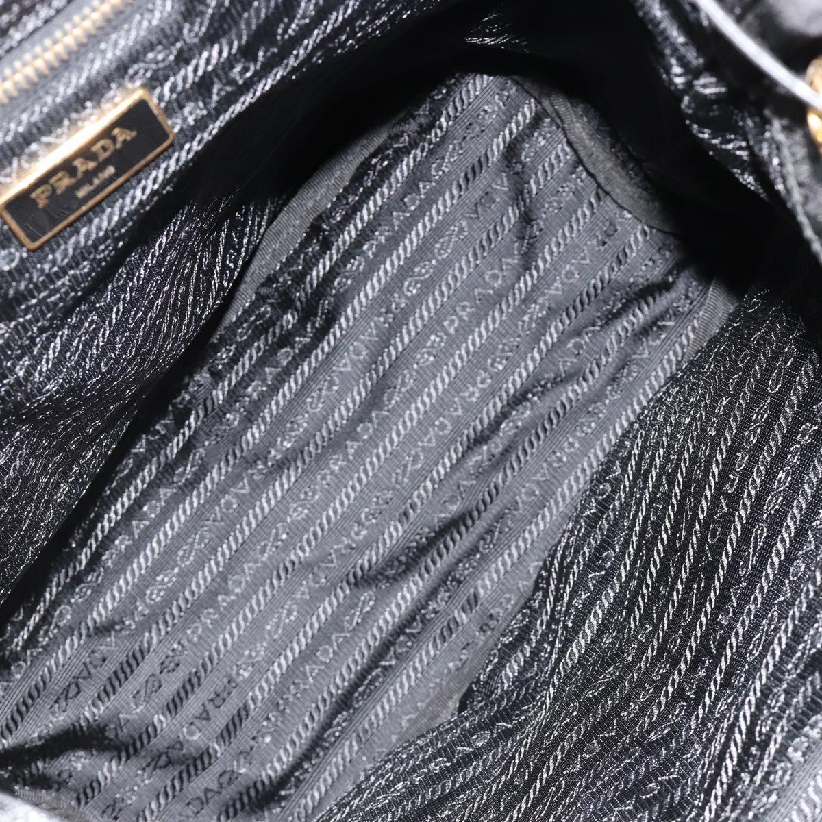 PRADA Backpack Nylon Black Gold Auth yk20532SAV