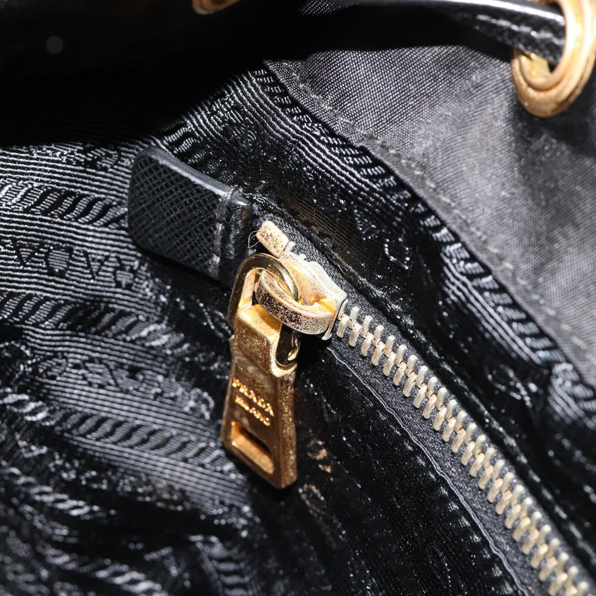 PRADA Backpack Nylon Black Gold Auth yk20532SAV