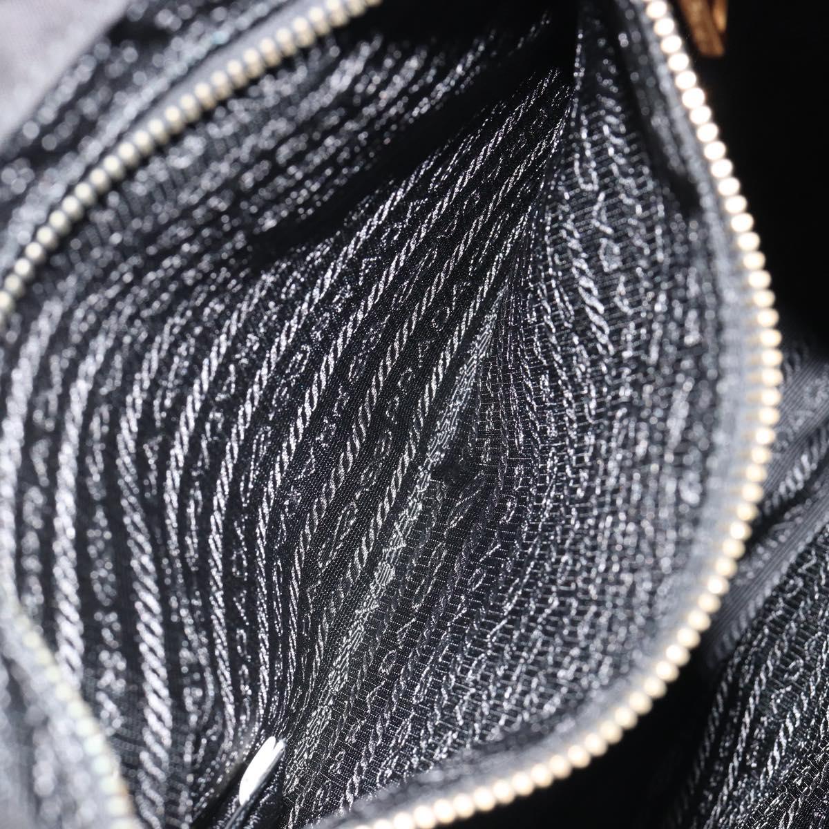 PRADA Backpack Nylon Black Gold Auth yk20532SAV