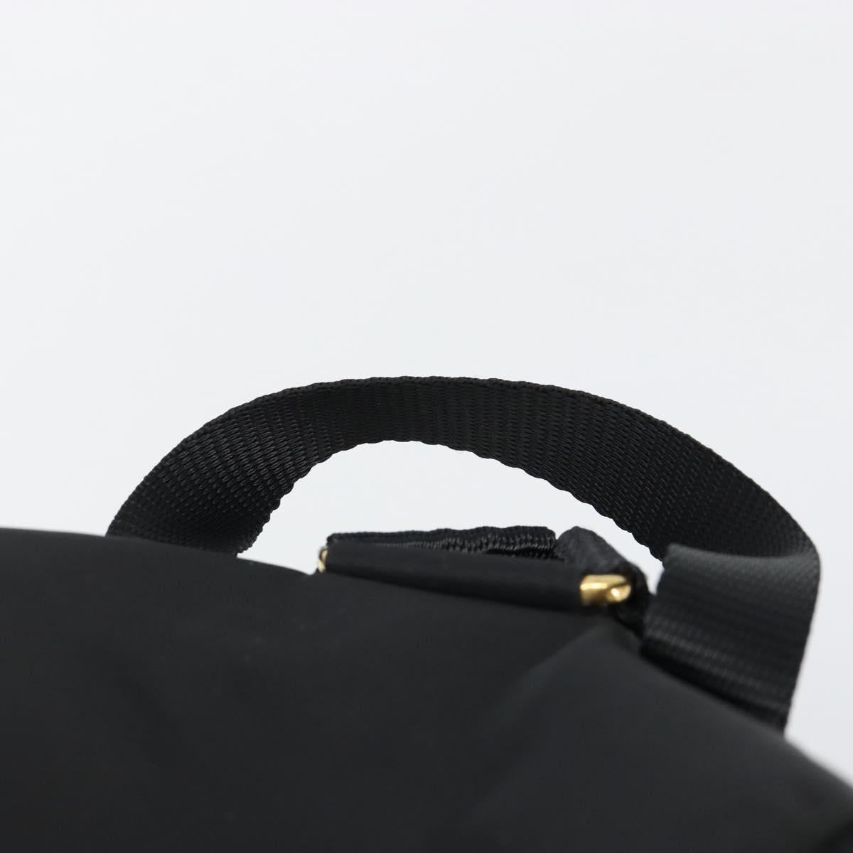 PRADA Backpack Nylon Black Gold Auth yk20532SAV