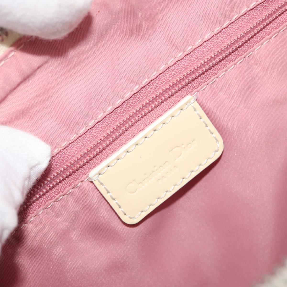 Christian Dior Trotter Canvas Hand Bag PVC Pink Silver Auth yk20537