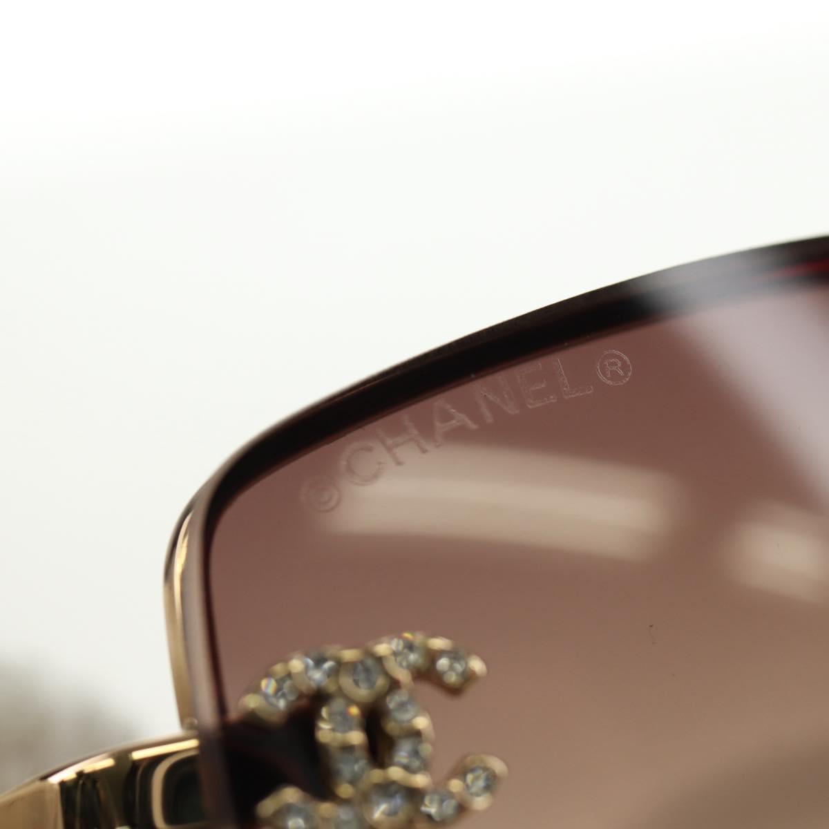 CHANEL Sunglasses Metal Gold CC Auth yk20538M