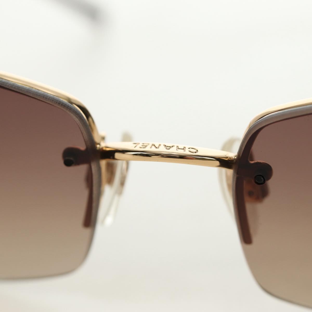 CHANEL Sunglasses Metal Gold CC Auth yk20538M