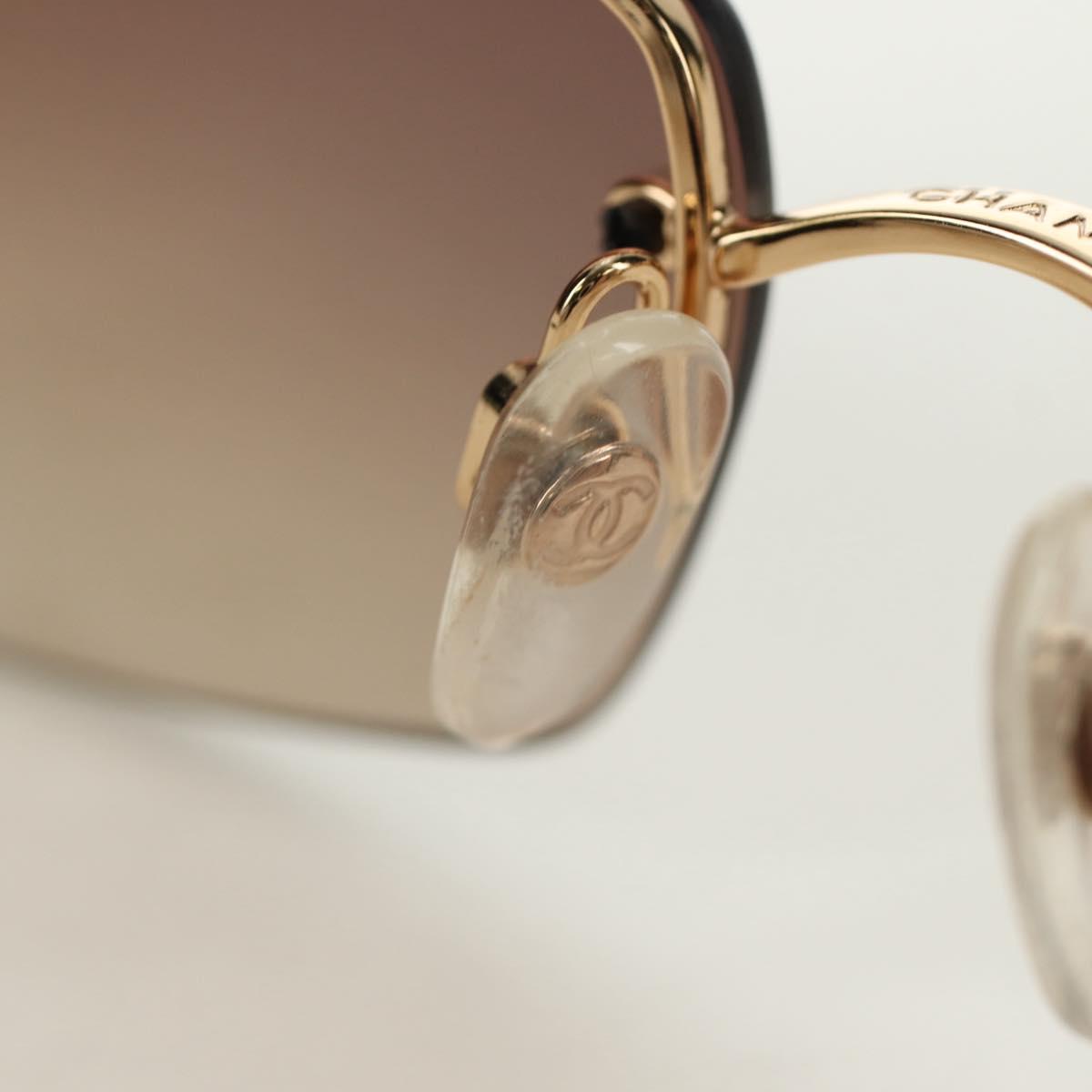 CHANEL Sunglasses Metal Gold CC Auth yk20538M