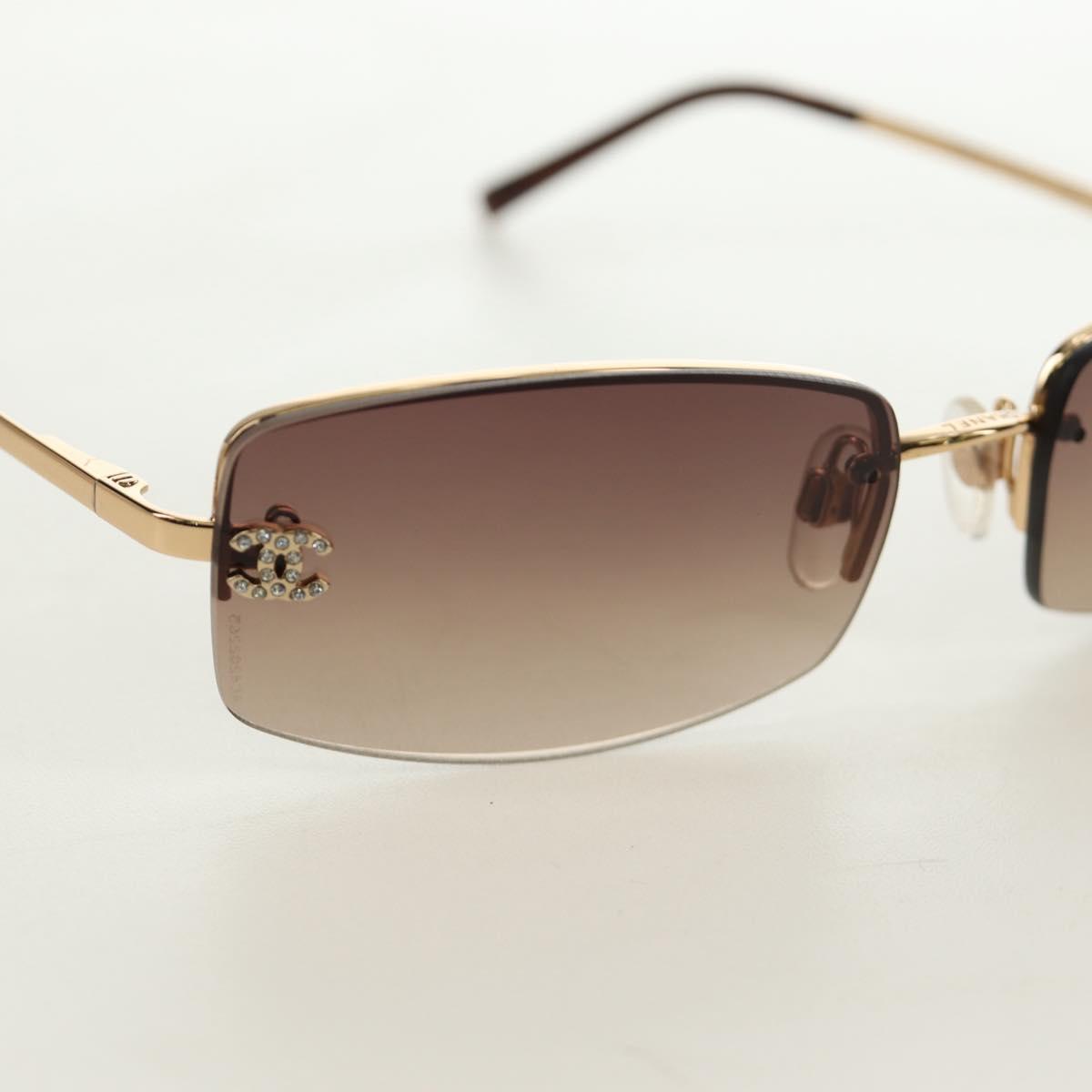 CHANEL Sunglasses Metal Gold CC Auth yk20538M