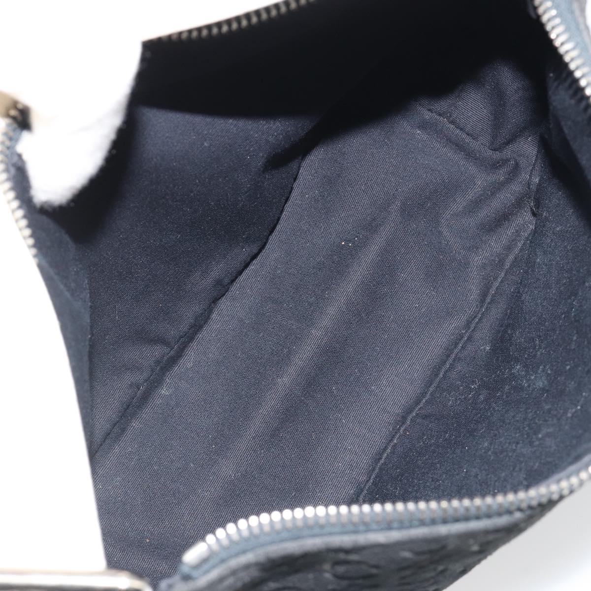 CELINE C Macadam Canvas Hand Bag Suede Black Silver Auth yk20542