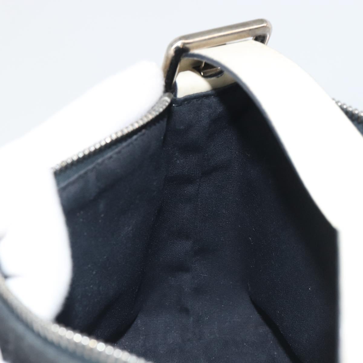 CELINE C Macadam Canvas Hand Bag Suede Black Silver Auth yk20542