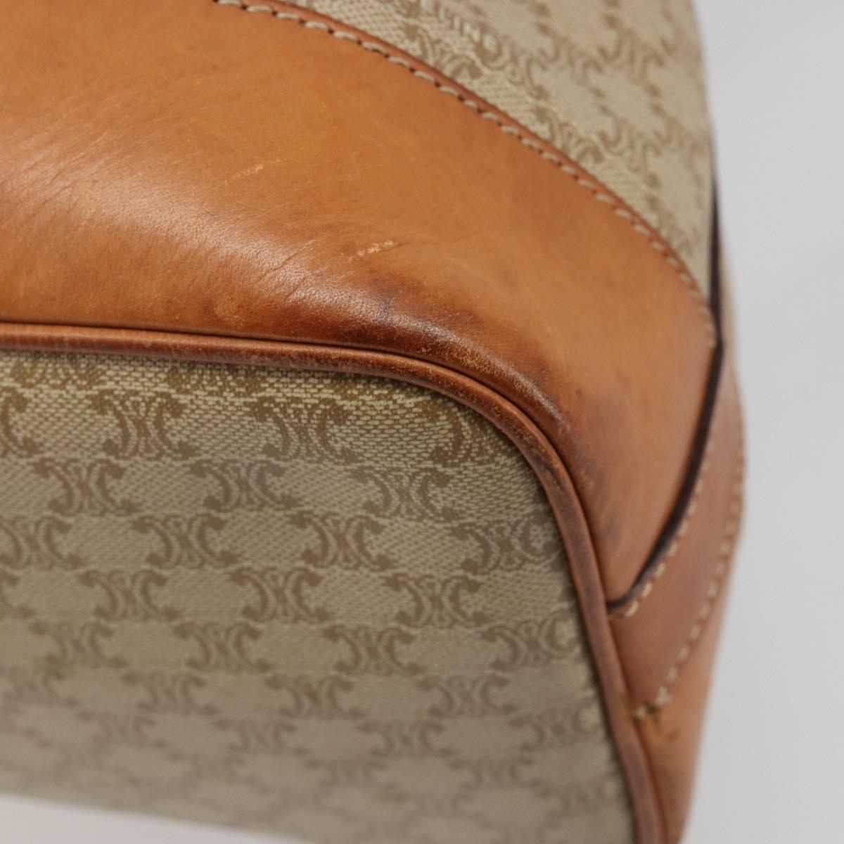 CELINE Macadam Canvas Shoulder Bag PVC Beige Gold Auth yk20544A