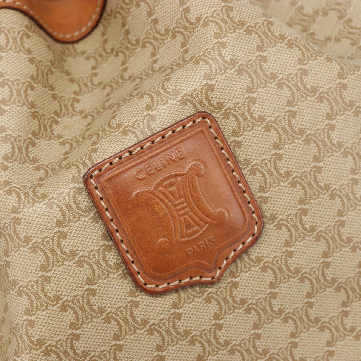 CELINE Macadam Canvas Shoulder Bag PVC Beige Gold Auth yk20544A