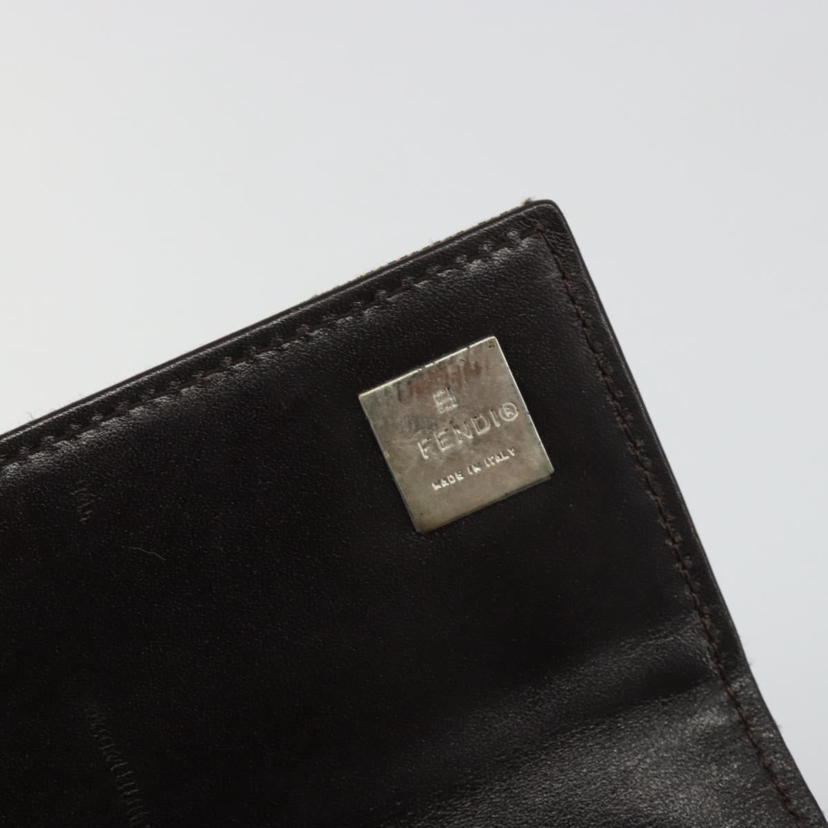 FENDI Zucca Canvas Wallet Black Brown Auth yk20547A