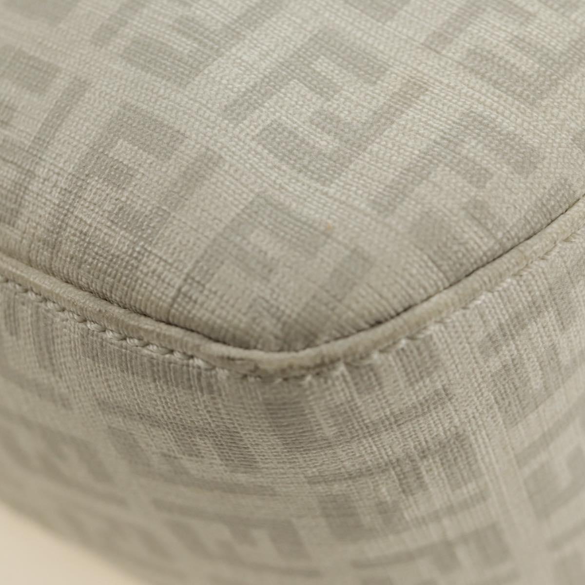 FENDI Zucchino Canvas Mamma Baguette Bag PVC White Silver Auth yk20548SAM