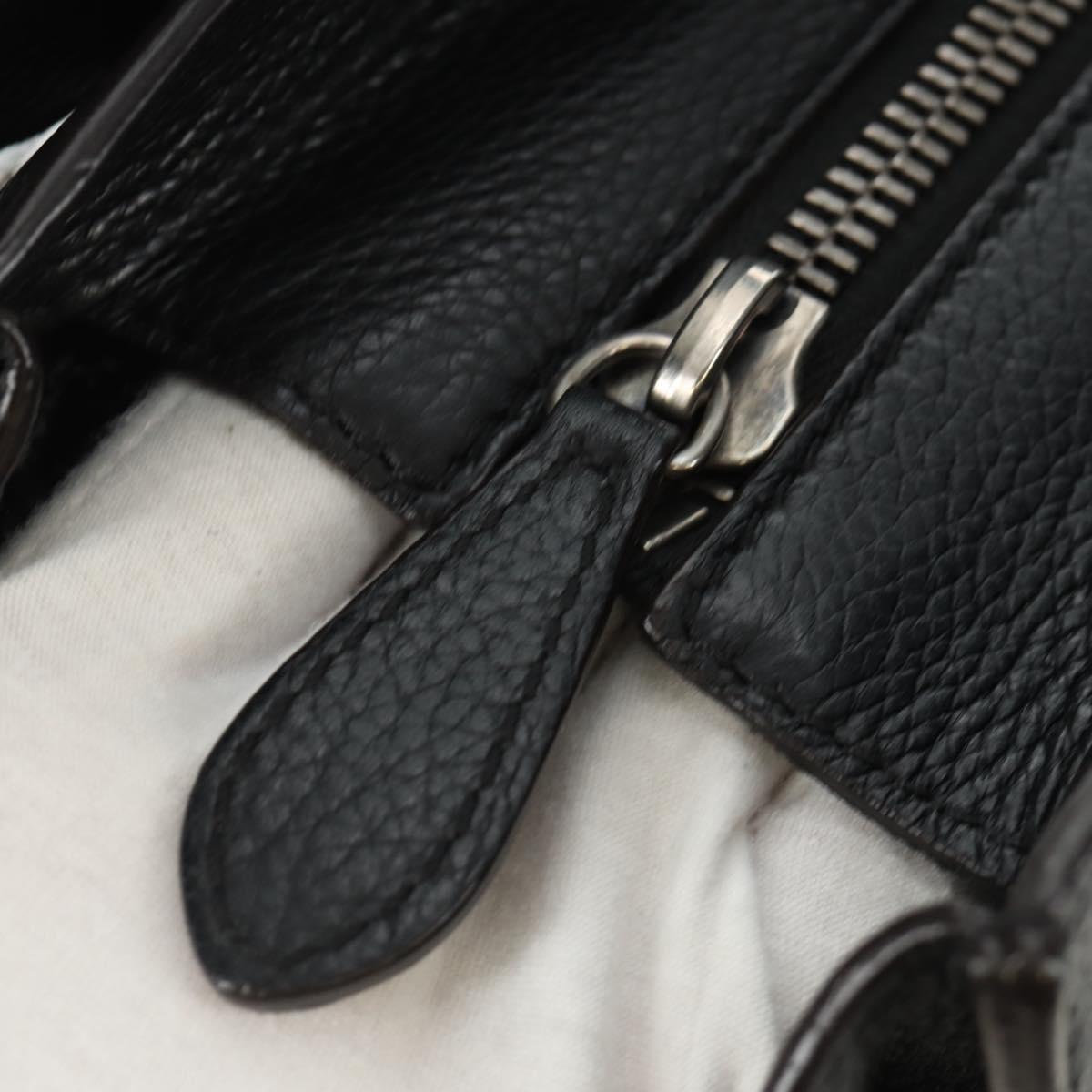 CELINE Luggage Mini Shopper Hand Bag Leather Black Silver Auth yk20549SAM