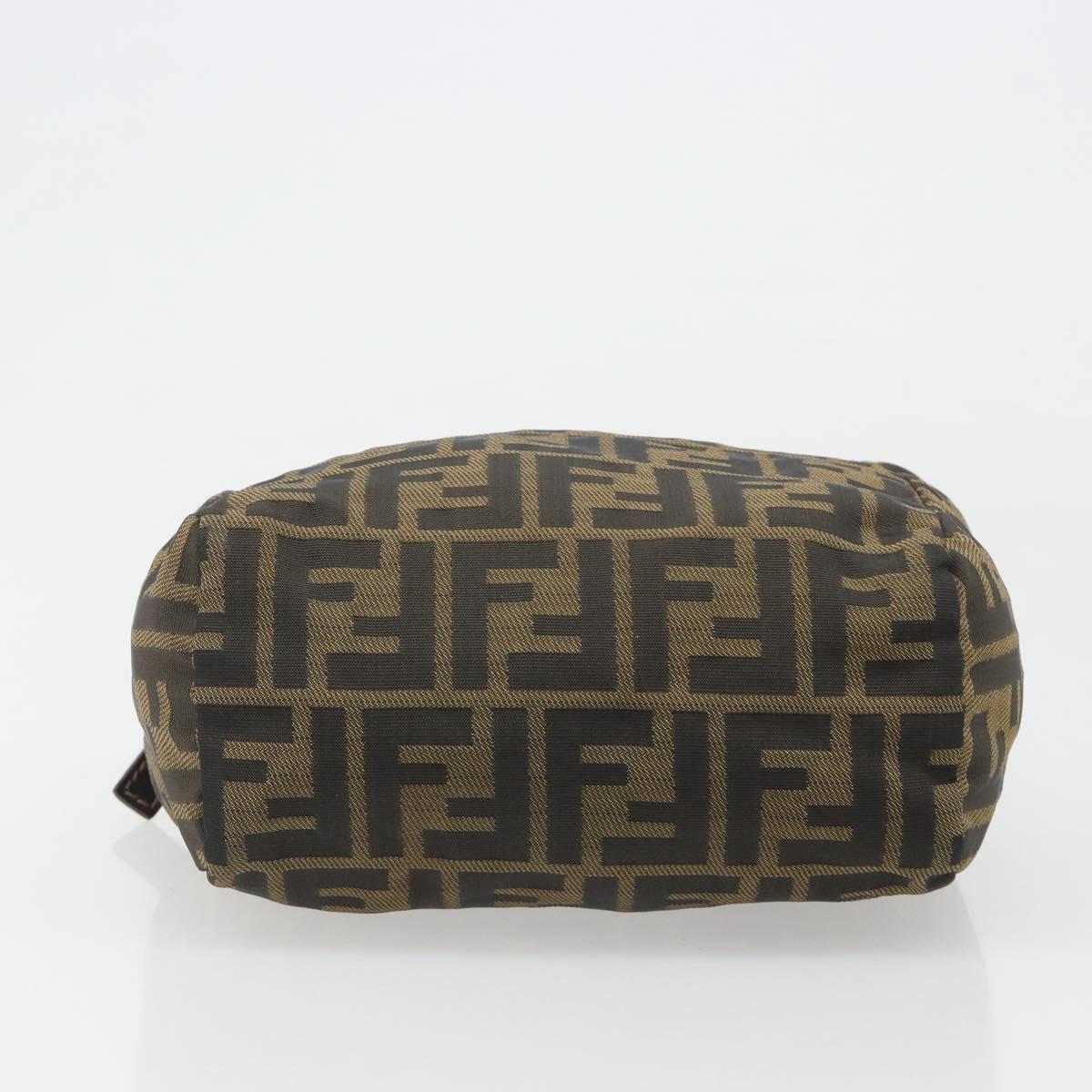 FENDI Zucca Canvas Hand Bag Black Brown Auth yk20550A