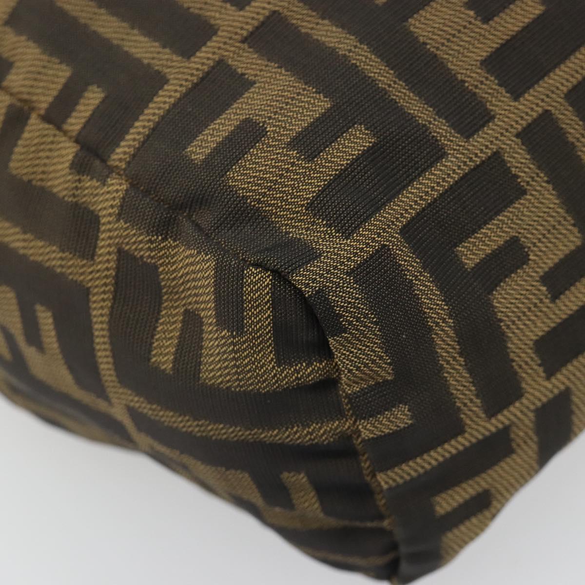 FENDI Zucca Canvas Hand Bag Black Brown Auth yk20550A