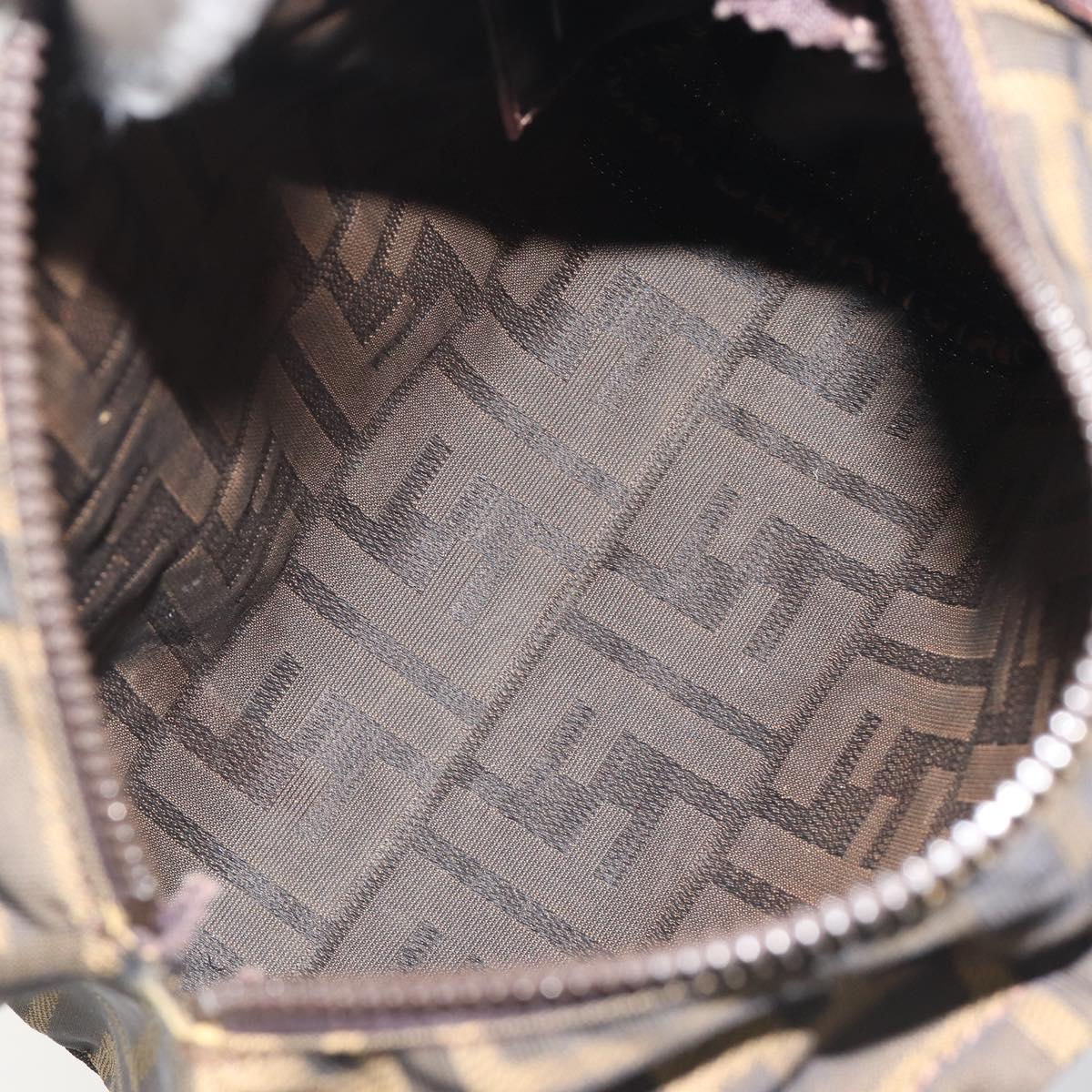 FENDI Zucca Canvas Hand Bag Black Brown Auth yk20550A