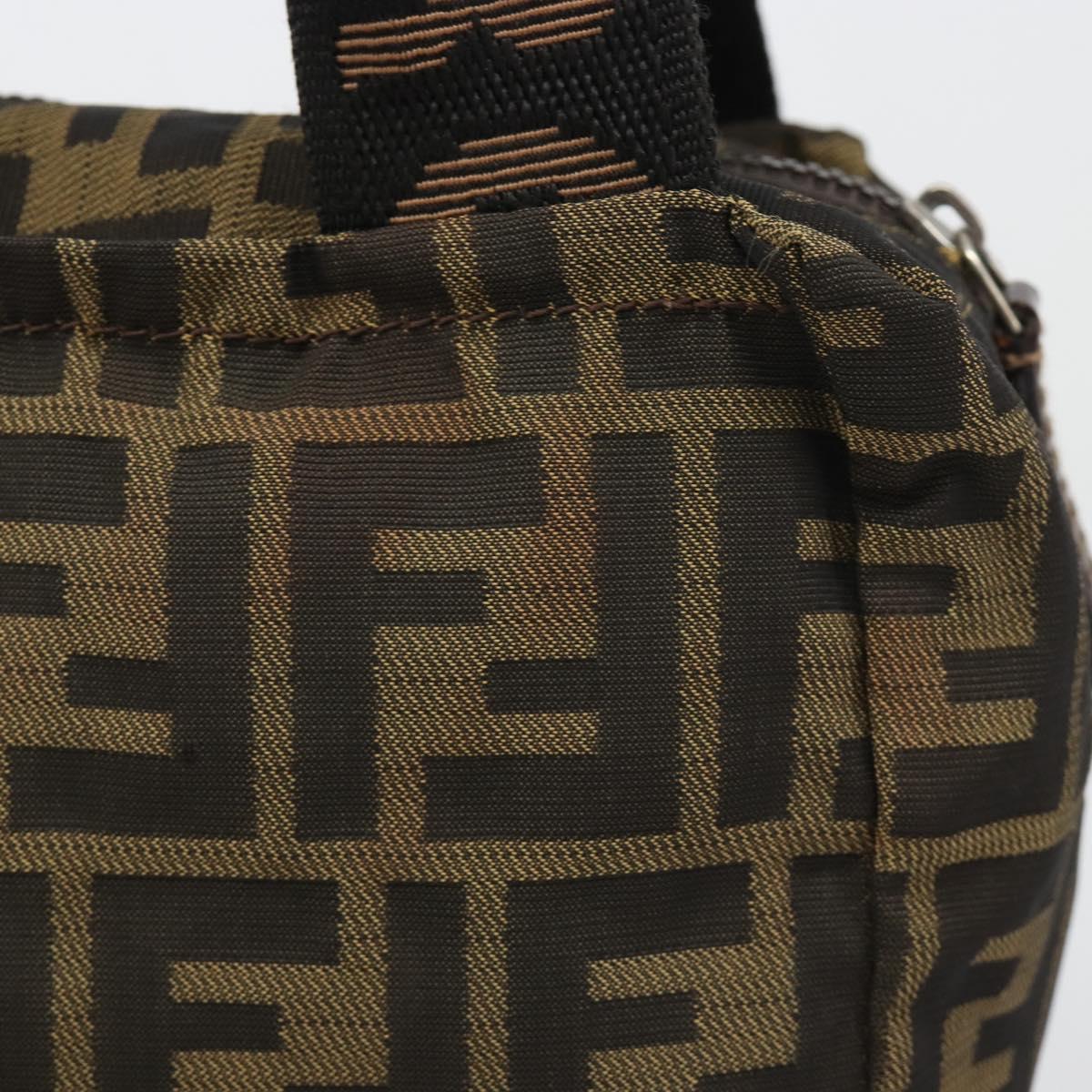FENDI Zucca Canvas Hand Bag Black Brown Auth yk20550A
