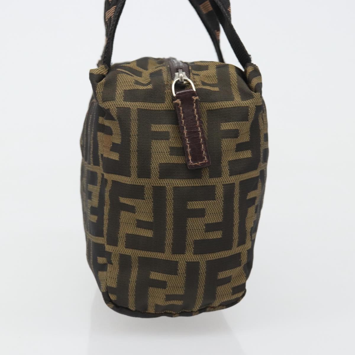 FENDI Zucca Canvas Hand Bag Black Brown Auth yk20550A