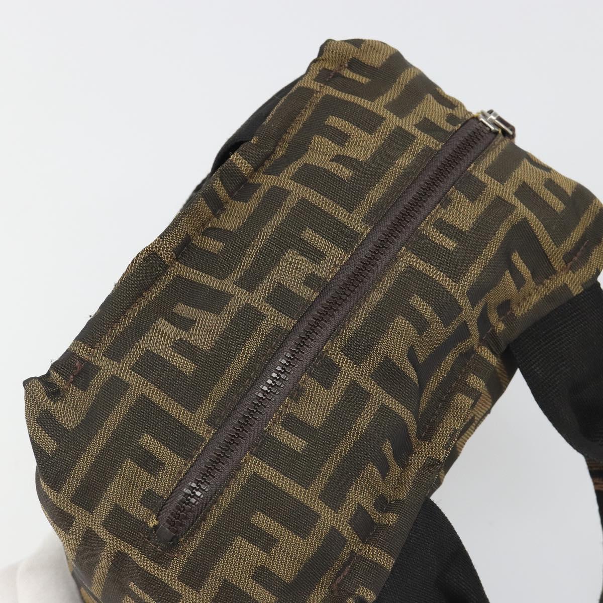 FENDI Zucca Canvas Hand Bag Black Brown Auth yk20550A