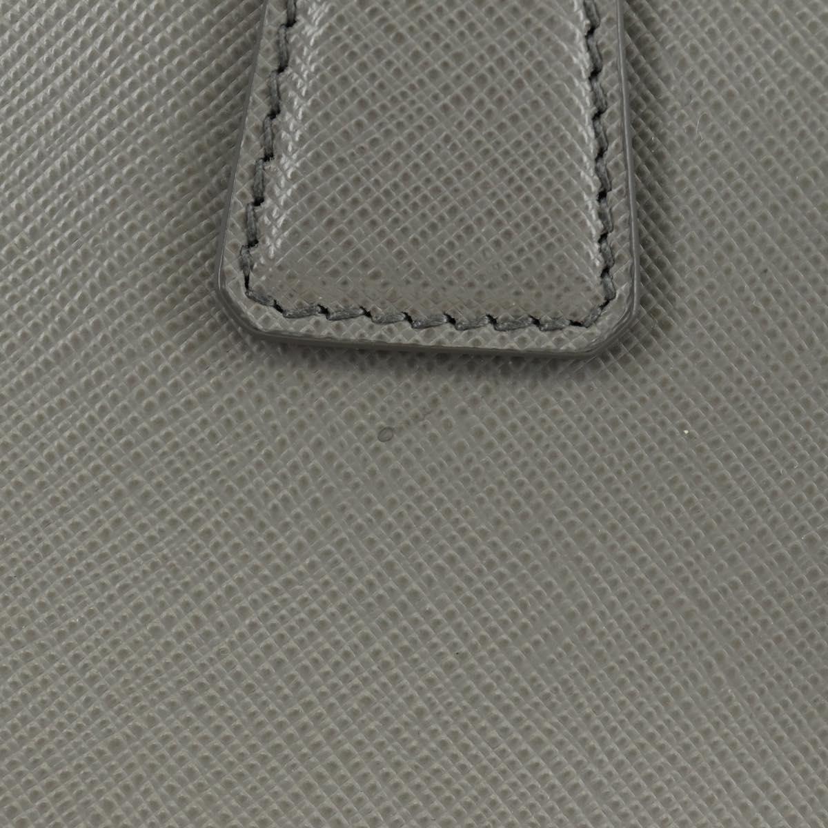 PRADA Hand Bag Safiano Leather 2way Gray Silver Auth yk20551SAM