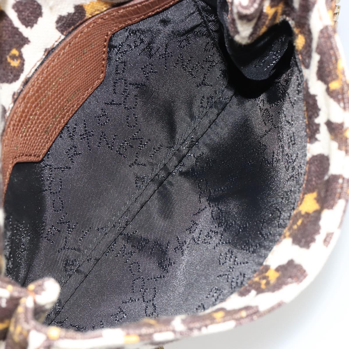 Stella MacCartney Falabella Chain Leopard Pattern Bag Canvas Brown Auth yk20554A