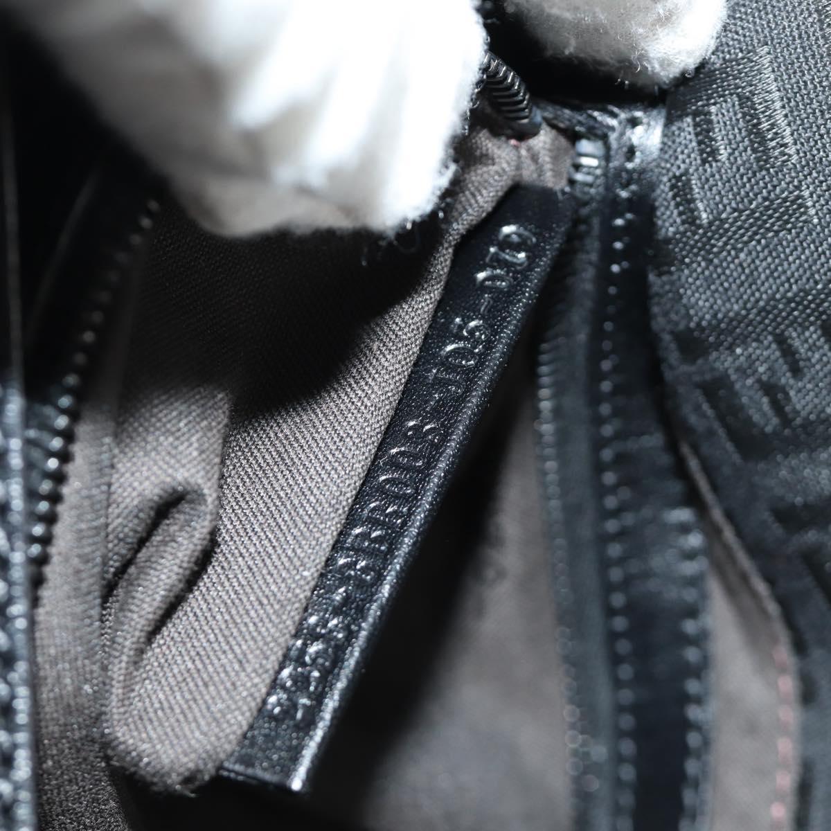 FENDI Zucchino Canvas Mamma Baguette Shoulder Bag Black Silver Auth yk20555SAM