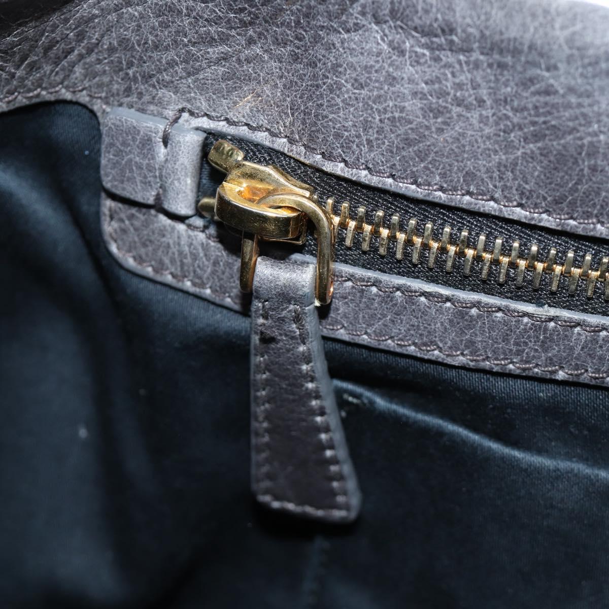 Miu Miu Hand Bag Leather 2way Gray Gold Auth yk20558SAM