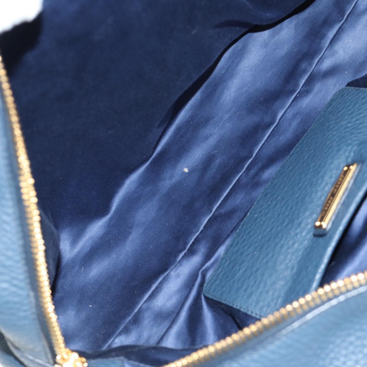 Miu Miu Shoulder Bag Leather Navy Gold Auth yk20559SAM