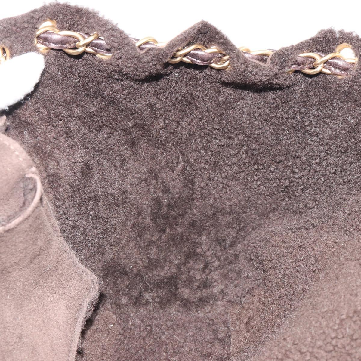 CHANEL COCO Mark Chain Shoulder Bag Mouton Brown Gold CC Auth yk20567SAV