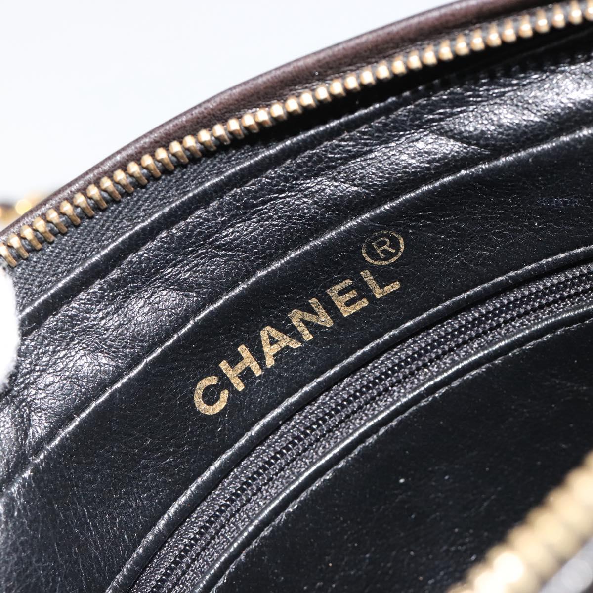 CHANEL Chain Shoulder Bag Lamb Skin Black Gold Matelasse CC Auth yk20568SAV