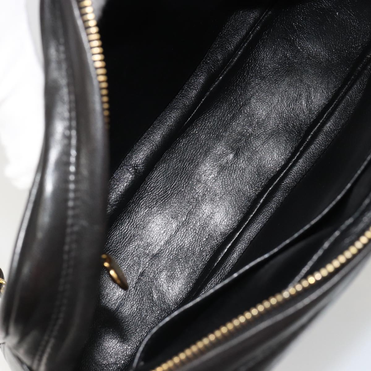 CHANEL Chain Shoulder Bag Lamb Skin Black Gold Matelasse CC Auth yk20568SAV