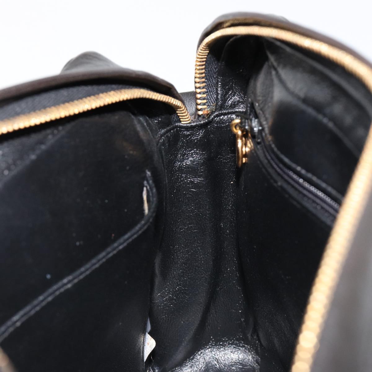 CHANEL Chain Shoulder Bag Lamb Skin Black Gold Matelasse CC Auth yk20568SAV