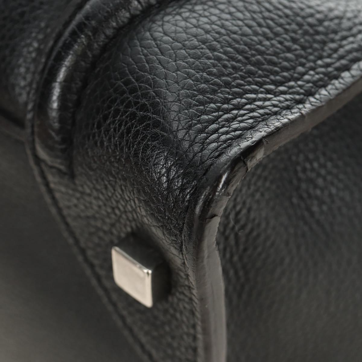 CELINE Luggage Mini Shopper Hand Bag Leather Black Silver Auth yk20573SAM