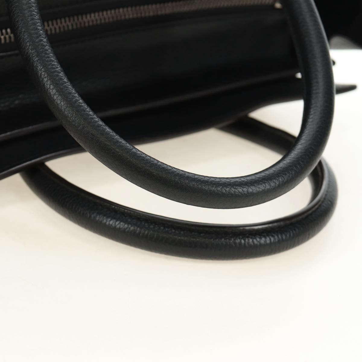 CELINE Luggage Mini Shopper Hand Bag Leather Black Silver Auth yk20573SAM