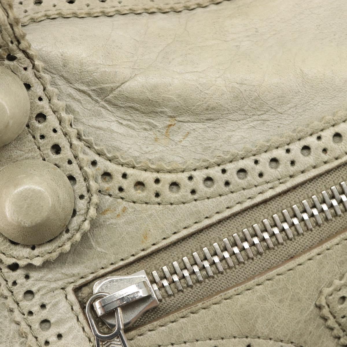 BALENCIAGA The Giant City Bag Leather 2way Gray Silver 204529 Auth yk20579SAV