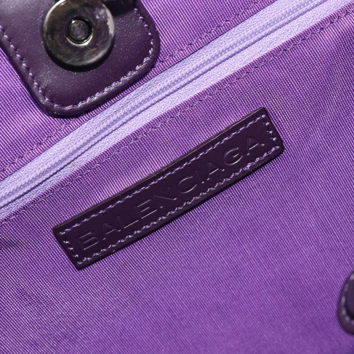 BALENCIAGA Hand Bag Suede Purple Silver Auth yk20590