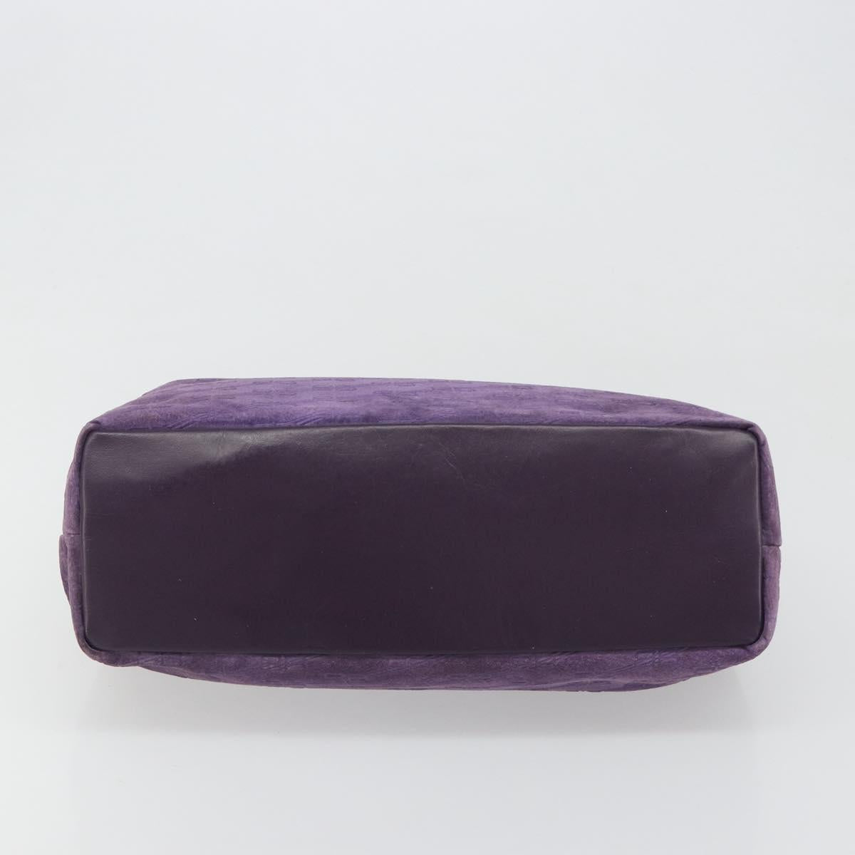 BALENCIAGA Hand Bag Suede Purple Silver Auth yk20590