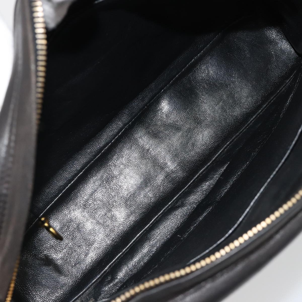CHANEL Matelasse Chain Shoulder Bag Lamb Skin Black Gold CC Auth yk20591V