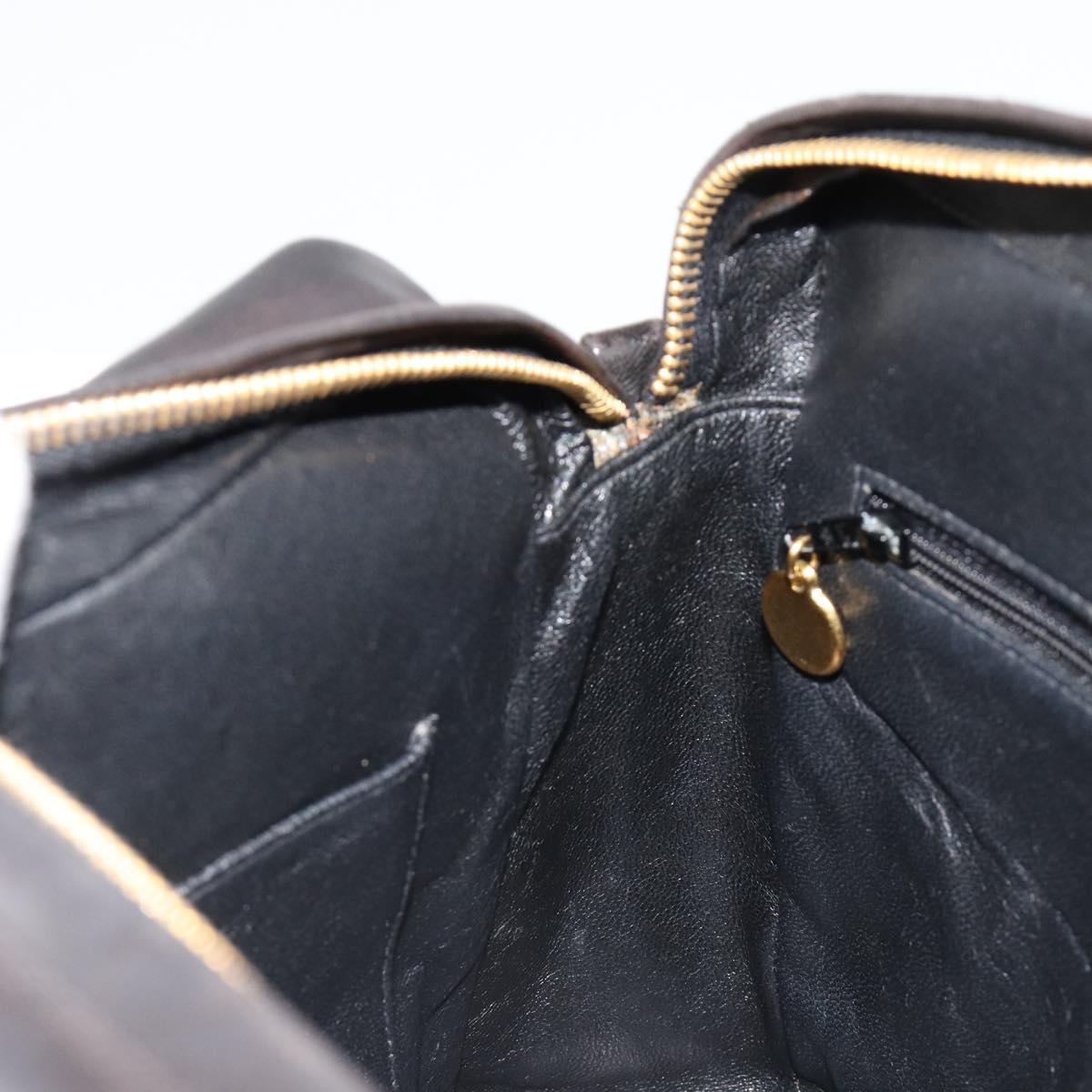 CHANEL Matelasse Chain Shoulder Bag Lamb Skin Black Gold CC Auth yk20591V