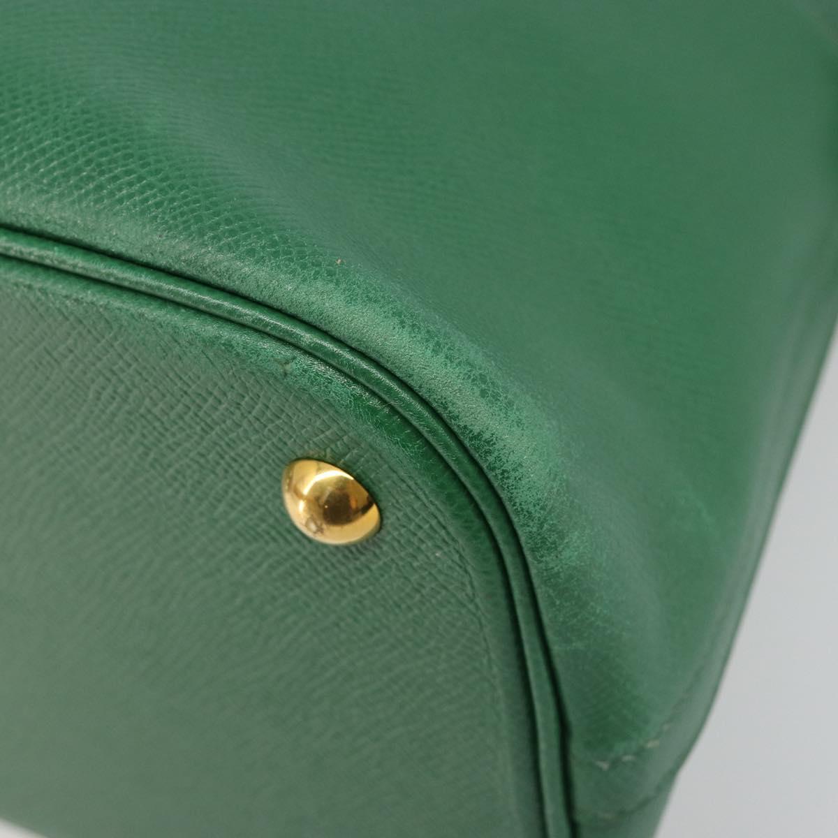 HERMES Courchevel Bolide 37 Hand Bag Leather 2way Green Gold Auth yk20592V